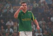 21 September 2002; Walter O'Connor of Meath celebrates a point during the Senior Doubles Final at the High Ball All-Ireland Handball Finals at Croke Park in Dubliin. Photo by Damien Eagers/Sportsfile