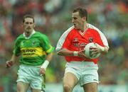 22 September 2002; Paddy McKeever of Armagh in action against John Sheehan of Kerry during the GAA Football All-Ireland Senior Championship Final match between Armagh and Kerry at Croke Park in Dublin. Photo by Ray McManus/Sportsfile