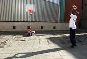 26 September 2002; Dart Killester's new signing Rodney Gidney at the launch of the ESB Superleague basketball season at Meeting House Square in Dublin. Photo by Brendan Moran/Sportsfile