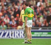 22 September 2002; Kerry manager Paidi O Se speaks to Seamus Moynihan prior to the GAA Football All-Ireland Senior Championship Final match between Armagh and Kerry at Croke Park in Dublin. Photo by Ray McManus/Sportsfile