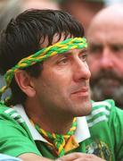 22 September 2002; A Kerry supporter watches on dejected in the final moments of the GAA Football All-Ireland Senior Championship Final match between Armagh and Kerry at Croke Park in Dublin. Photo by Damien Eagers/Sportsfile