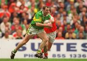 22 September 2002; Seamus Moynihan of Kerry in action against Ronan Clarke of Armagh during the GAA Football All-Ireland Senior Championship Final match between Armagh and Kerry at Croke Park in Dublin. Photo by Damien Eagers/Sportsfile