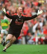 22 September 2002; Armagh goalkeeper Brendan Tierney celebrates following the GAA Football All-Ireland Senior Championship Final match between Armagh and Kerry at Croke Park in Dublin. Photo by David Maher/Sportsfile
