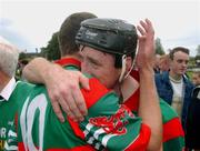 29 September 2002; Birr players Brian Whelahan, right, celebrates with Paul Molloy following their victory in the Offaly County Senior Hurling Final match between Birr and Kilcormac / Kelloughey at St. Brendan's Park in Birr, Offaly. Photo by David Maher/Sportsfile