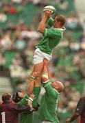 28 September 2002; Gary Longwell of Ireland during the Rugby World Cup 2003 Qualifier match between Ireland and Georgia at Lansdowne Road in Dublin. Photo by Brendan Moran/Sportsfile