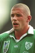 28 September 2002; Alan Quinlan of Ireland prior to the Rugby World Cup 2003 Qualifier match between Ireland and Georgia at Lansdowne Road in Dublin. Photo by Brendan Moran/Sportsfile