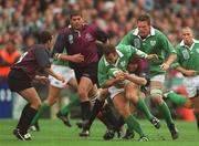 28 September 2002; Kevin Maggs of Ireland in action against Ilia Zedguinidze of Georgia during the Rugby World Cup 2003 Qualifier match between Ireland and Georgia at Lansdowne Road in Dublin. Photo by Matt Browne/Sportsfile