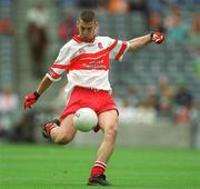 22 September 2002; Ciaran McCallon of Derry during the GAA Football All-Ireland Minor Championship Final match between Derry and Meath at Croke Park in Dublin. Photo by Brendan Moran/Sportsfile