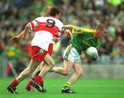 22 September 2002; Francis Murphy of Meath is tackled by Ruairi Convery of Derry during the GAA Football All-Ireland Minor Championship Final match between Derry and Meath at Croke Park in Dublin. Photo by Brendan Moran/Sportsfile