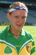 29 September 2002; Debbie Lee Fox of Donegal prior to the All-Ireland Ladies Junior Football Championship Final match between Galway and Donegal at Croke Park in Dublin. Photo by Pat Murphy/Sportsfile