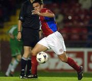 27 September 2002; Stuart Byrne of Shelbourne during the eircom League Premier Division match between Shelbourne and Cork City at Tolka Park in Dublin. Photo by David Maher/Sportsfile