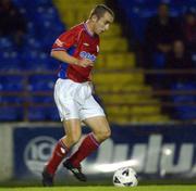 27 September 2002; Ollie Cahill of Shelbourne during the eircom League Premier Division match between Shelbourne and Cork City at Tolka Park in Dublin. Photo by David Maher/Sportsfile