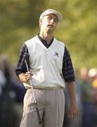 21 September 2002; David Toms reacts to a missed birdie opportunity on the 14th green during day three of the WGC-American Express Championship at Mount Juliet Golf Course in Thomastown, Kilkenny. Photo by Brendan Moran/Sportsfile
