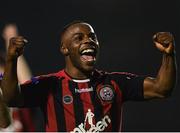 22 September 2017; Fuad Sule of Bohemians celebrates at the final whistle after the SSE Airtricity League Premier Division match between Bohemians and St Patrick's Athletic at Dalymount Park in Dublin. Photo by Eóin Noonan/Sportsfile
