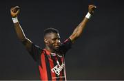 22 September 2017; Ismahil Akinade of Bohemians celebrates at the final whistle after the SSE Airtricity League Premier Division match between Bohemians and St Patrick's Athletic at Dalymount Park in Dublin. Photo by Eóin Noonan/Sportsfile