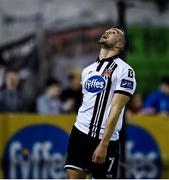 22 September 2017; Michael Duffy of Dundalk reacts after scoring his side's third goal of the game during the SSE Airtricity League Premier Division match between Dundalk and Drogheda United at Oriel Park in Louth. Photo by Seb Daly/Sportsfile
