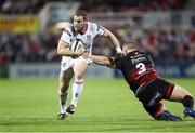22 September 2017; Darren Cave of Ulster gets past Lloyd Fairbrother of the Dragons during the Guinness PRO14 Round 4 match between Ulster and Dragons at Kingspan Stadium in Belfast. Photo by John Dickson/Sportsfile