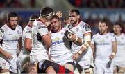 22 September 2017; Wiehahn Herbst of Ulster celebrates scoring during the Guinness PRO14 Round 4 match between Ulster and Dragons at Kingspan Stadium in Belfast. Photo by John Dickson/Sportsfile