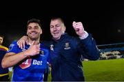 22 September 2017; Waterford FC first team coach Alan Reynolds with goal scorer David McDaid after the SSE Airtricity League First Division match between Waterford FC and Longford Town at the RSC in Waterford. Photo by Matt Browne/Sportsfile