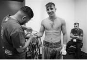 22 September 2017; Michael Conlan prepares for his featherweight bout against Kenny Guzman at the Convention Center in Tucson, Arizona. Photo by Mikey Williams/Top Rank/Sportsfile