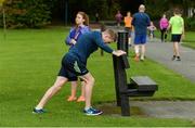 23 September 2017; parkrun Ireland in partnership with Vhi, added their 68th event on Saturday, September 23rd, with the introduction of the Corkagh parkrun. parkruns take place over a 5km course weekly, are free to enter and are open to all ages and abilities, providing a fun and safe environment to enjoy exercise. To register for a parkrun near you visit www.parkrun.ie. New registrants should select their chosen event as their home location. You will then receive a personal barcode which acts as your free entry to any parkrun event worldwide. Pictured are runners before the parkrun at Corkagh Park, Corkagh Demesne, Clondalkin, in Dublin. Photo by Piaras Ó Mídheach/Sportsfile