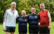 23 September 2017; parkrun Ireland in partnership with Vhi, added their 68th event on Saturday, September 23rd, with the introduction of the Corkagh parkrun. parkruns take place over a 5km course weekly, are free to enter and are open to all ages and abilities, providing a fun and safe environment to enjoy exercise. To register for a parkrun near you visit www.parkrun.ie. New registrants should select their chosen event as their home location. You will then receive a personal barcode which acts as your free entry to any parkrun event worldwide. Pictured are, from left, Gary Farrell, Siobhán Sheridan, Josephine Armstrong and Anthony Pollard, from Wolfpack Running Club in Lucan, Dublin, after the parkrun at Corkagh Park, Corkagh Demesne, Clondalkin, in Dublin. Photo by Piaras Ó Mídheach/Sportsfile