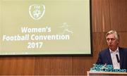 23 September 2017; FAI Chief Executive John Delaney speaking during the FAI's 2017 Women's Football Convention at the FAI National Training Centre in Abbotstown, Dublin. Photo by Stephen McCarthy/Sportsfile