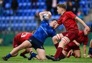 23 September 2017; Diarmuid Egan of Leinster is tackled by Oisin Cooke of Munster during the under18 clubs interprovincial match between Leinster and Munster at Donnybrook Stadium in Dublin. Photo by Ramsey Cardy/Sportsfile