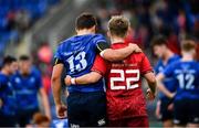 23 September 2017; Luis Faria of Leinster and Alan Kiely of Munster following the under18 clubs interprovincial match between Leinster and Munster at Donnybrook Stadium in Dublin. Photo by Ramsey Cardy/Sportsfile