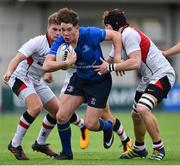 23 September 2017; Mick O’Gara of Leinster is tackled by Thomas Armstrong, left, and Ryan O’Neill of Ulster during the under 18 schools interprovincial match between Leinster and Ulster at Donnybrook Stadium Dublin. Photo by Ramsey Cardy/Sportsfile