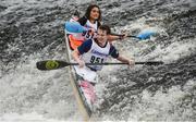 23 September 2017; The team of Rua Kevin Doyle and Clodagh Nic Ghiolla compete during the 58th International Liffey Descent on the River Liffey at Lucan Weir in Lucan, Co Dublin. Photo by Cody Glenn/Sportsfile