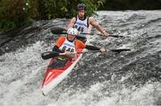 23 September 2017; The team of Lar O'Brien and Michael O'Farrell compete during the 58th International Liffey Descent on the River Liffey at Lucan Weir in Lucan, Co Dublin. Photo by Cody Glenn/Sportsfile