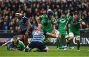 23 September 2017; John Muldoon of Connacht is tackled by Seb Davies of Cardiff during the Guinness PRO14 Round 4 match between Connacht and Cardiff Blues at The Sportsground in Galway. Photo by Diarmuid Greene/Sportsfile