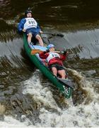 23 September 2017; Peter Faulkner and Colin Davidson, competing in the Open Canoe Doubles class, during the 58th International Liffey Descent on the River Liffey at Straffan Weir, in Straffan, Co Kildare. Photo by Piaras Ó Mídheach/Sportsfile