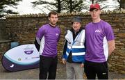 23 September 2017; Former Donegal GAA footballer, Eamon and current Donegal GAA player Jason McGee along with rac Director Tom Feeney pictured at the Falcarragh parkrun where Vhi hosted a special event to celebrate their partnership with parkrun Ireland.  Eamon was on hand to lead the warm up for parkrun participants before completing the 5km course alongside newcomers and seasoned parkrunners alike. Vhi provided walkers, joggers, runners and volunteers at Falcarragh parkrun with a variety of refreshments in the Vhi Relaxation Area at the finish line. A qualified physiotherapist was also available to guide participants through a post event stretching routine to ease those aching muscles.  parkruns take place over a 5km course weekly, are free to enter and are open to all ages and abilities, providing a fun and safe environment to enjoy exercise. To register for a parkrun near you visit www.parkrun.ie. New registrants should select their chosen event as their home location. You will then receive a personal barcode which acts as your free entry to any parkrun event worldwide. Photo by Oliver McVeigh/Sportsfile