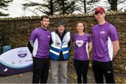 23 September 2017; Former Donegal GAA footballer, Eamon and current Donegal GAA player Jason McGee along with race Director Tom Feeney and Brigid Gallagher, Vhi Donegal pictured at the Falcarragh parkrun where Vhi hosted a special event to celebrate their partnership with parkrun Ireland. Eamon was on hand to lead the warm up for parkrun participants before completing the 5km course alongside newcomers and seasoned parkrunners alike. Vhi provided walkers, joggers, runners and volunteers at Falcarragh parkrun with a variety of refreshments in the Vhi Relaxation Area at the finish line. A qualified physiotherapist was also available to guide participants through a post event stretching routine to ease those aching muscles. parkruns take place over a 5km course weekly, are free to enter and are open to all ages and abilities, providing a fun and safe environment to enjoy exercise. To register for a parkrun near you visit www.parkrun.ie. New registrants should select their chosen event as their home location. You will then receive a personal barcode which acts as your free entry to any parkrun event worldwide. Photo by Oliver McVeigh/Sportsfile