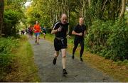 23 September 2017; Former Donegal GAA footballer, Eamon and current Donegal GAA player Jason McGee pictured at the Falcarragh parkrun where Vhi hosted a special event to celebrate their partnership with parkrun Ireland. Eamon was on hand to lead the warm up for parkrun participants before completing the 5km course alongside newcomers and seasoned parkrunners alike. Vhi provided walkers, joggers, runners and volunteers at Falcarragh parkrun with a variety of refreshments in the Vhi Relaxation Area at the finish line. A qualified physiotherapist was also available to guide participants through a post event stretching routine to ease those aching muscles. parkruns take place over a 5km course weekly, are free to enter and are open to all ages and abilities, providing a fun and safe environment to enjoy exercise. To register for a parkrun near you visit www.parkrun.ie. New registrants should select their chosen event as their home location. You will then receive a personal barcode which acts as your free entry to any parkrun event worldwide. Photo by Oliver McVeigh/Sportsfile