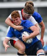 23 September 2017; Anthony Ryan of Leinster is tackled by John McKee of Ulster during the under 18 schools interprovincial match between Leinster and Ulster at Donnybrook Stadium Dublin. Photo by Ramsey Cardy/Sportsfile