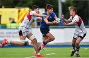 23 September 2017; Max O’Reilly of Leinster is tackled by David McCann of Ulster during the under 18 schools interprovincial match between Leinster and Ulster at Donnybrook Stadium Dublin. Photo by Ramsey Cardy/Sportsfile