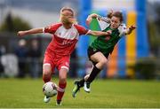 23 September 2017; Siobhan Killeen of Shelbourne Ladies in action against Heather Payne of Peamount United during the Continental Tyres Women's National League Cup Final match between Peamount United and Shelbourne Ladies at Greenogue in Dublin. Photo by Stephen McCarthy/Sportsfile