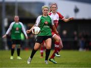 23 September 2017; Lauren Kealy of Peamount United in action against Siobhan Killeen of Shelbourne Ladies during the Continental Tyres Women's National League Cup Final match between Peamount United and Shelbourne Ladies at Greenogue in Dublin. Photo by Stephen McCarthy/Sportsfile