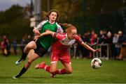 23 September 2017; Niamh Prior of Shelbourne Ladies in action against Heather Payne of Peamount United during the Continental Tyres Women's National League Cup Final match between Peamount United and Shelbourne Ladies at Greenogue in Dublin. Photo by Stephen McCarthy/Sportsfile