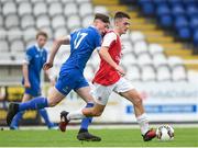 23 September 2017; Niall Morahan of Sligo Rovers in action against Oisin Knox of  Waterford FC during the SSE Airtricity National Under 17 League Mark Farren Cup Final match between Waterford FC and Sligo Rovers at RSC in Waterford. Photo by Matt Browne/Sportsfile