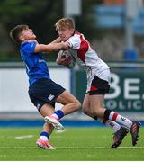 23 September 2017; Robin McIlveen of Ulster is tackled by Max O’Reilly of Leinster during the under 18 schools interprovincial match between Leinster and Ulster at Donnybrook Stadium Dublin. Photo by Ramsey Cardy/Sportsfile