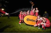 23 September 2017; Shelbourne Ladies players celebrate with the cup following the Continental Tyres Women's National League Cup Final match between Peamount United and Shelbourne Ladies at Greenogue in Dublin. Photo by Stephen McCarthy/Sportsfile