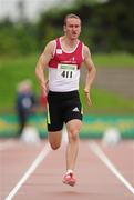 8 July 2012; Paul Hession, Athenry A.C, Co. Galway, on his way to winning the Mens 100m Final. Woodie’s DIY Senior Track and Field Championships of Ireland, Morton Stadium, Santry, Dublin. Picture credit: Tomas Greally / SPORTSFILE