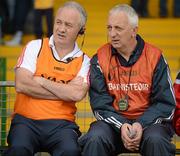 8 July 2012; Cork manager Conor Counihan and selector Ger O'Sullivan, left. Munster GAA Football Senior Championship Final, Cork v Clare, Gaelic Grounds, Limerick. Picture credit: Stephen McCarthy / SPORTSFILE