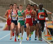 10 July 2012; Ireland's Ruairi Finnegan, 458, in action during his heat of the Men's 1500m where he finished 10th in a time of 3:53.95. IAAF World Junior Athletics Championships, Montjuïc Olympic Stadium, Barcelona, Spain. Picture credit: Brendan Moran / SPORTSFILE