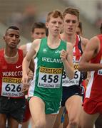 10 July 2012; Ireland's Ruairi Finnegan, 458, in action during his heat of the Men's 1500m where he finished 10th in a time of 3:53.95. IAAF World Junior Athletics Championships, Montjuïc Olympic Stadium, Barcelona, Spain. Picture credit: Brendan Moran / SPORTSFILE