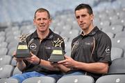 10 July 2012; Tipperary hurler Paraic Maher, right, and Sligo footballer Adrian Marren with their GAA / GPA Player of the Month Awards, sponsored by Opel, for June. Croke Park, Dublin. Picture credit: Barry Cregg / SPORTSFILE
